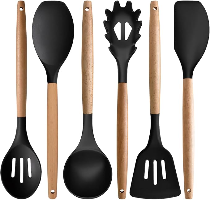 TTVOVO Cooking Utensils Set, Black 6Pcs