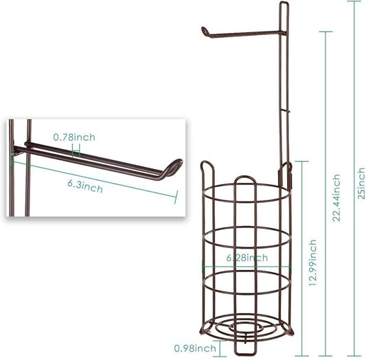 TomCare Toilet Paper Holder Toilet Paper Stand and Dispenser for 4 Mega Rolls Metal Wire Free-Standing Toilet Tissue Paper Roll Storage Shelf Bathroom Accessories Storage Organizer Bronze