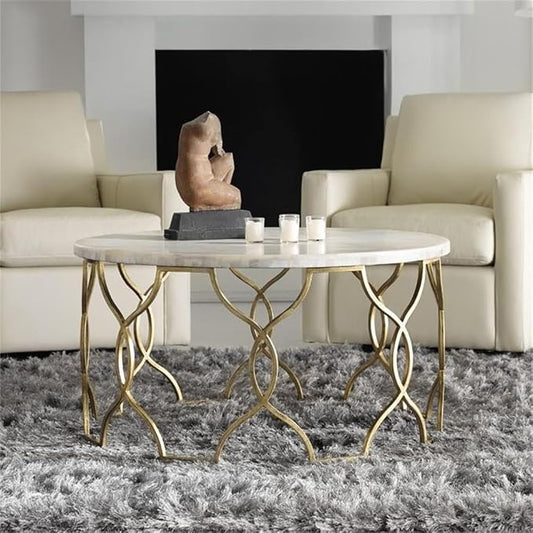 Hooker Furniture Melange Corrina 36" Round Coffee Table in Gold