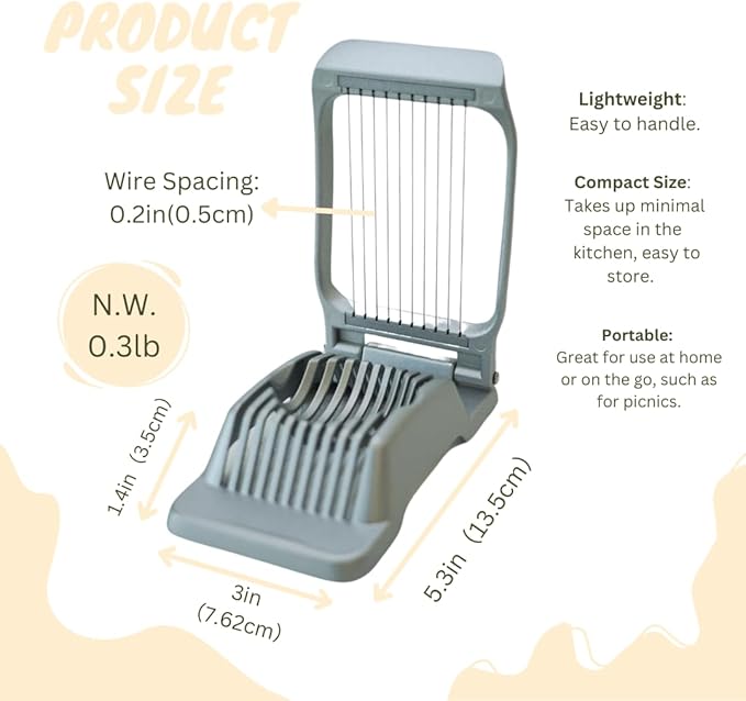 Annie & Mia Design Egg Slicer, Stainless Steel Wires Dishwasher Safe Aluminum Alloy Heavy Duty Multipurpose Cutter For Hard Boiled Eggs or Strawberry, Butter, Kiwi