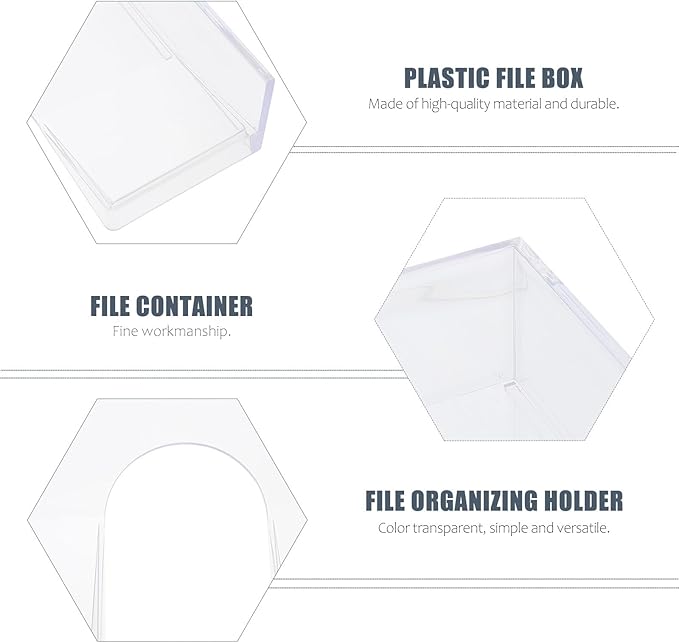 WOFASHPURET Stackable A4 Plastic File Box Desktop Organizing Storage Container Office Document Holder Lightweight File Case for Home and Office