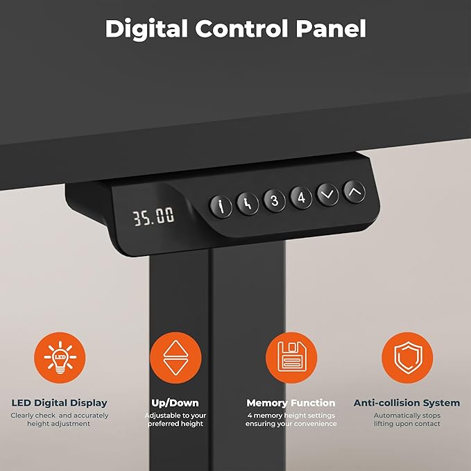 Dual Motor Standing Desk, Large Stand Up Desks, 79x31 Inches Electric Sit Stand Desk, 4 Memory Preset Adjustable Height Home Office Desk (Black)