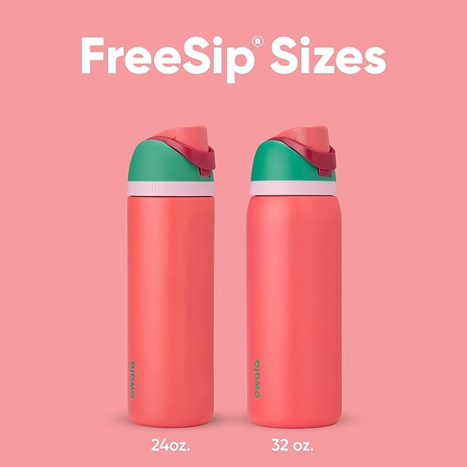 Owala FreeSip Insulated Stainless Steel Water Bottle with Straw for Sports, Travel, and School BPA-Free Sports Water Bottle, 32 oz, Strawberry Field | Insulated, with Straw, for Sports, Travel, and School, BPA-Free