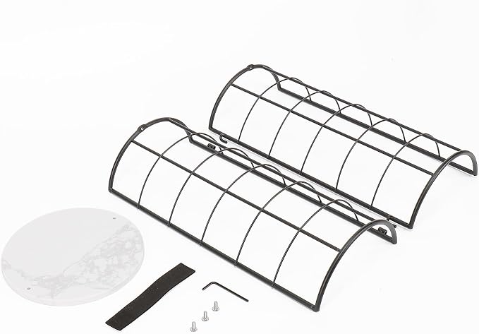 NearMoon Toilet Paper Organizer Stand, Free Standing 3 Rolls Tissue Storage, Metal Bathroom Accessory, Rustproof Toilet Roll Holder for Kitchen Countertop Inside Cabinet Shelf(Marble Base,Matte Black)