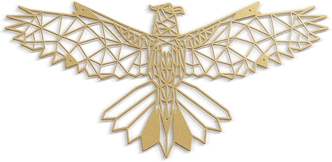 SIGNLEADER Metal Wall Art Decor Eagle Strikes the Sky Modern Abstract Wall Sculpture Hangings Home Decoration for Living Room, Bedroom, Bathroom, Kitchen, Outdoor - 18" Gold