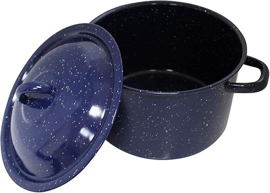 IMUSA USA Speckled Enamel Stock Pot 7.75-Quart, Blue