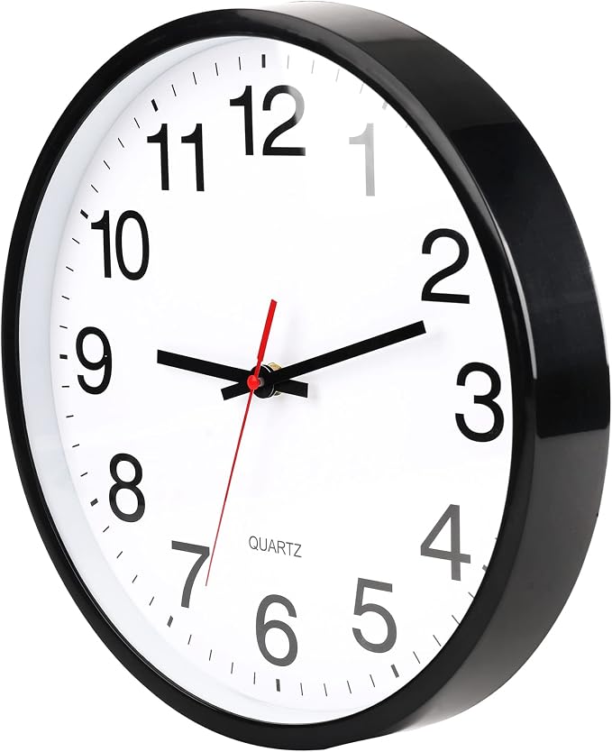 OceeK Wall Clock, Silent Non-Ticking, Modern Small Wall Clocks 8 Inch, Quality Quartz Battery Operated Analog Classic Clocks,Round