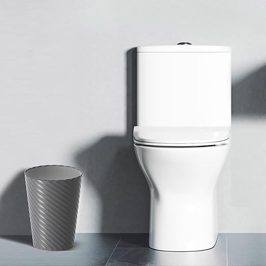 Lysam Bathroom Trash Can, 3 Pack 1.8 Gallons Small Trash Can with Trash Bags, Bathroom Garbage Can, Plastic Trash Bin, Round Waste Basket for Bath,Bedroom, Office, Kitchen, Room, Compact Space (Grey)