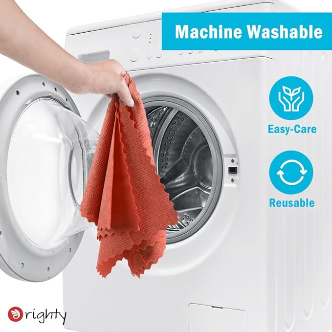 Orighty Microfiber Cleaning Cloth Bulk, Shop Towels Shop Rags 50 Pack, Reusable Microfiber Cleaning Rags for Cars, Multi-Purpose Lint Free Towels for Home & Kitchen, 12x12 Inch, Red