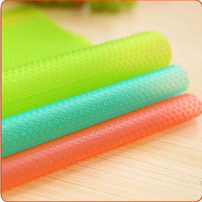 Aiosscd 15PCS Shelf Mats Refrigerator Liners Washable Refrigerator Pads Fridge Mats Drawer Placemats Home Kitchen Gadgets Accessories Organization for Top Freezer(5green+5pink+5blue)