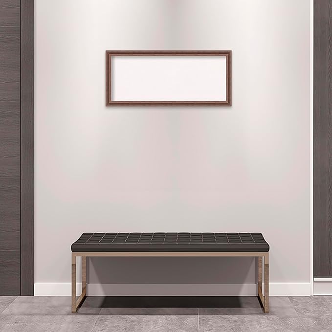 Amanti Art White Cork Board for Wall, 14x32 Vision Board with Brown Wood Frame, Medium Corkboard Office Decor for Home Organization, Country Rustic Corkboard Pinboard to Display Items for Home