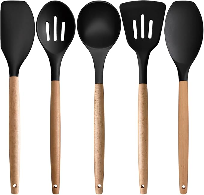 TTVOVO Cooking Utensils Set, Black 5Pcs