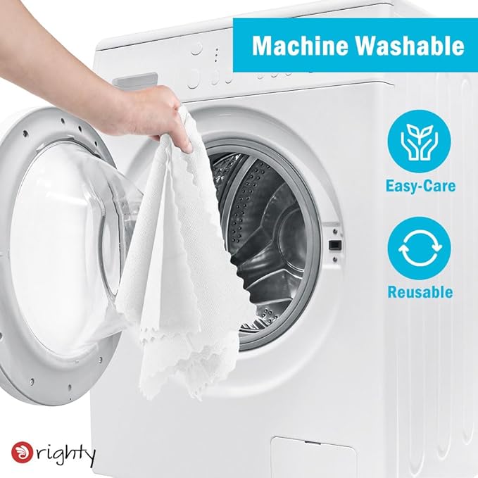 Orighty Microfiber Cleaning Cloth Bulk, Shop Towels Shop Rags 50 Pack, Reusable Microfiber Cleaning Rags for Cars, Multi-Purpose Lint Free Towels for Home & Kitchen, 12x12 Inch, White