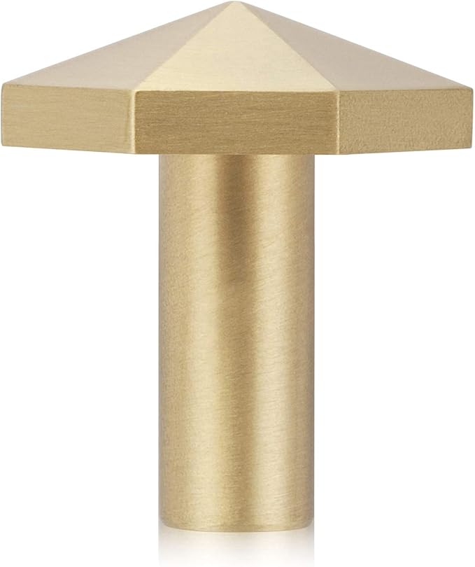 YANGQIHOME Pack of 4, Solid Brass Wall Hooks, Gold Decorative Towel Hooks, Coat Hooks, Hangers Wall Mounted (Octagon)