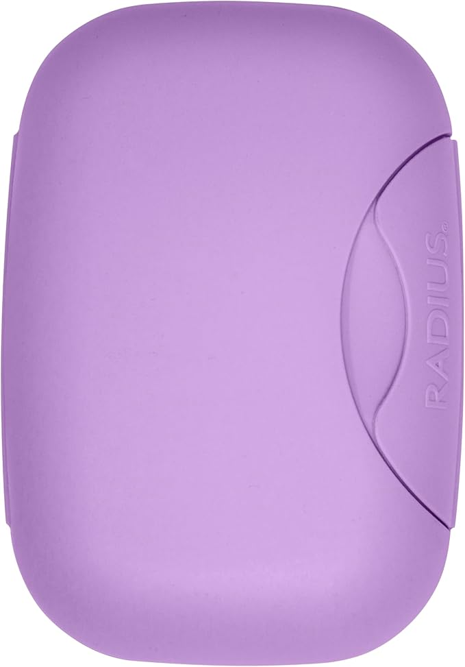 RADIUS Soap Travel Case, BPA-Free Recycled Plastic, Leakproof, Portable for Bathroom, Gym, Home, Camping - Lavender