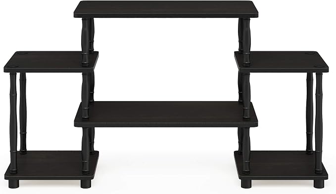Furinno Turn-N-Tube No Tools Entertainment Center, Classic Square Corner, Espresso/Black