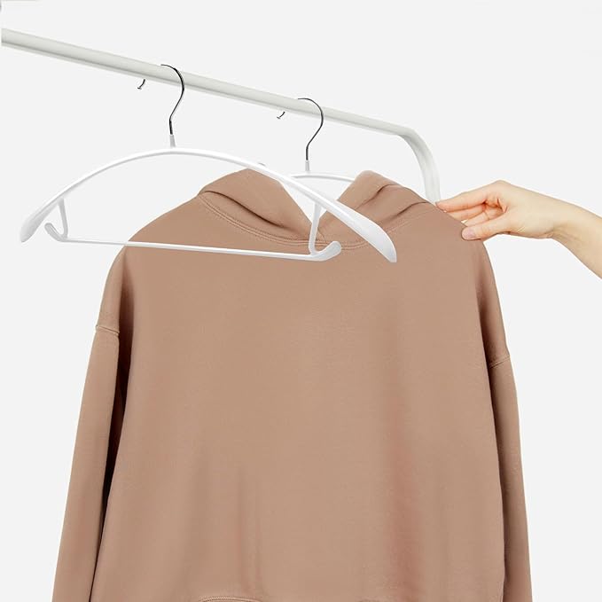 Nature Smile Non Slip PVC Coating Sweater Hangers,Dress Suit Coat Hangers,Wide Shoulder Bump Free Golf T Shirts Clothes Hangers (White Color 10 Pack)
