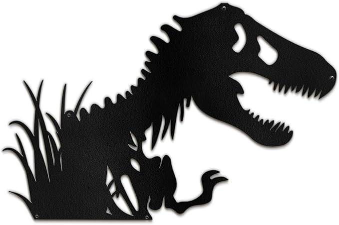 SIGNLEADER Metal Wall Art Decor T-Rex Breaking Out Minimalist Modern Abstract Wall Sculpture Hangings Home Decoration for Living Room, Bedroom, Bathroom, Kitchen, Outdoor - 30" Black