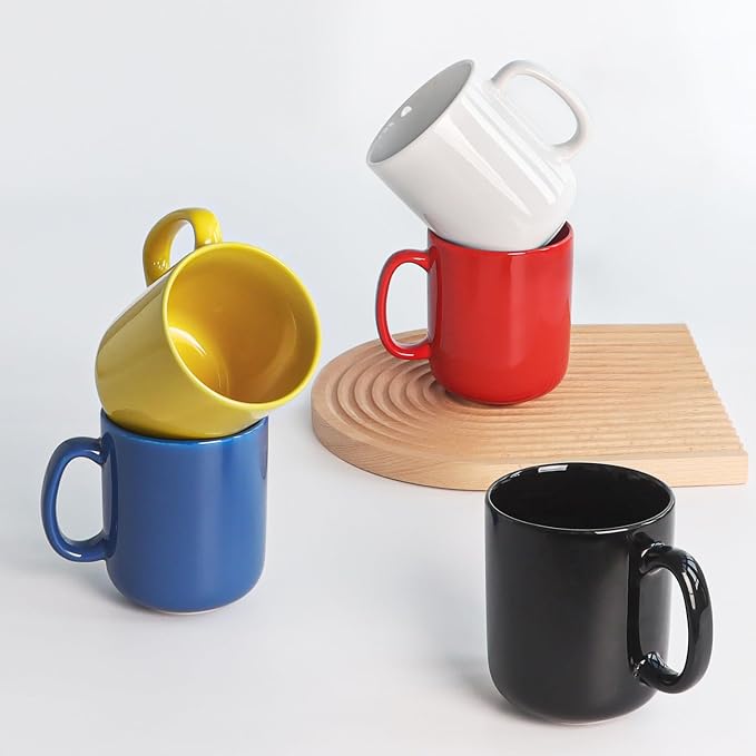harebe 20 OZ Large Coffee Mug, Smooth Ceramic Tea Cup for Office and Home, Big Capacity with Handle, Red