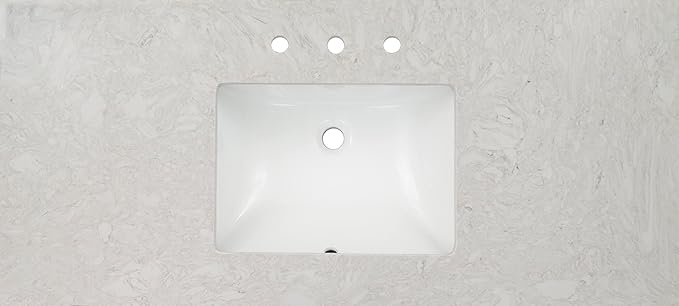 MSI Drifting Fog Vanity Top with Under Mount Rectangle Ceramic Sinks, Engineered Marble Stone, 4" CC Faucet Holes, 49"X22"