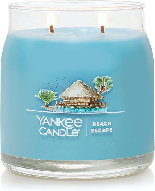 Yankee Candle Beach Escape Scented Signature 13oz Medium Jar 2-Wick Candle Over 35 Hours of Burn Time