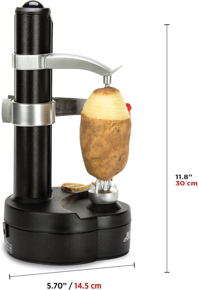 Starfrit Rotato Express Electric Peeler - 2 Spare Blades - Safe & Easy to Use - Effortlessly Peels Vegetables and Fruit