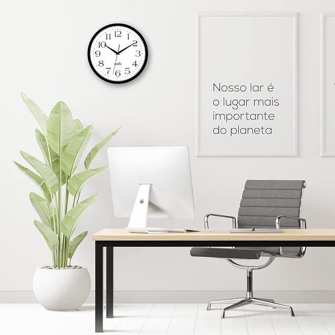 HIPPIH 2 Pack Silent Wall Clock, 12 Inch Non Ticking Quiet Digital Sweep Decorative Battery Operated Wall Clocks for Living Room Bedroom Kitchen School Office Decor, Black