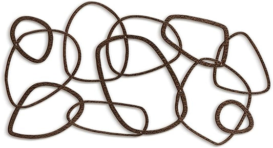 SIGNLEADER Metal Wall Decor Geometric Loops Minimalist Modern Abstract Wall Sculpture Hangings Home Decoration for Living Room, Bedroom, Bathroom, Kitchen, Outdoor - 24" Bronze