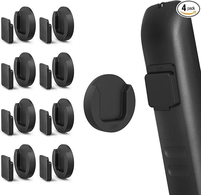 YYILIS Magnetic Remote Control Holder Wall Mount, Self-Adhesive Bedside Caddy for TV Backside/Bedroom/Office/RV Home Organizer Storage(Black 8)