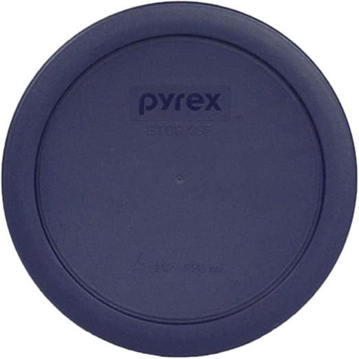 Pyrex 7201-PC 4 Cup Blue Food Storage Replacement Lid (4-Pack) - Made in USA