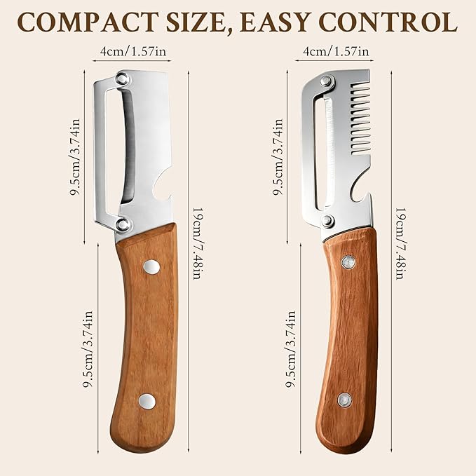 2026 Upgrade Vegetable Peeler and Julienne Peeler Set, Stainless Steel Vegetable Peelers for Kitchen with Wood Handles and Bottle Opener, 2-Pcs Multifunctional Vegetable Peeler Set