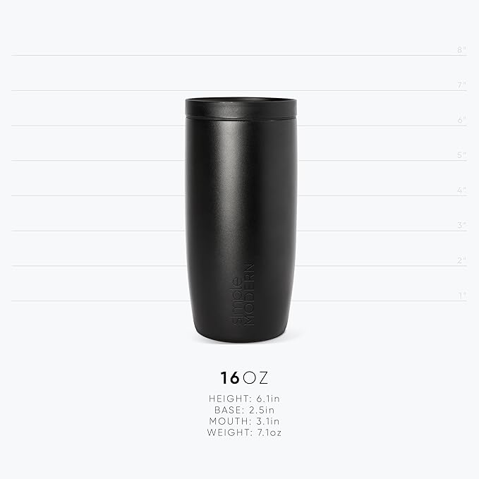 Simple Modern Travel Coffee Mug Tumbler with 360° Lid | Ceramic-Lined Insulated Stainless Steel Cold Brew Iced Coffee Cup | Gifts for Women Men Her Him | Voyager Signature | 16oz | Sea Glass Sage