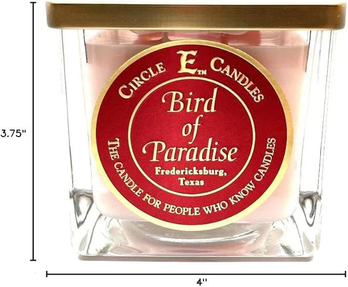 Circle E Candles, Bird of Paradise Scent, Medium Size Jar Candle, 22oz, 2 Wicks