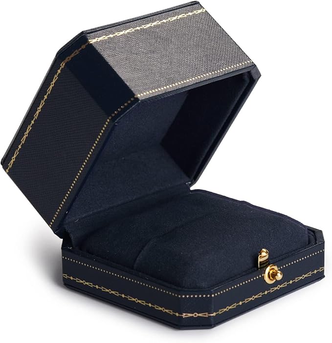 Oirlv Noble Engagement Ring Box Octagonal Ring Box for Wedding Ceremony