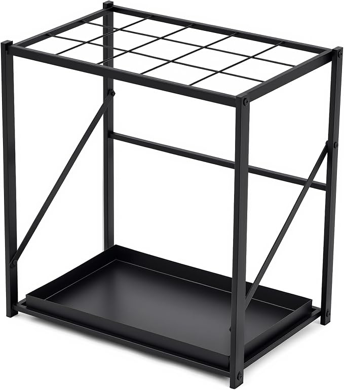 Colingmill Folding Umbrella Storage Stand Rack Holder Organizer Free Standing Umbrella Rack with Removable Drip Tray for Entryway Home Office Hotel Entry Hallway(L18.31 X W11.89 X H19.69 Inch)
