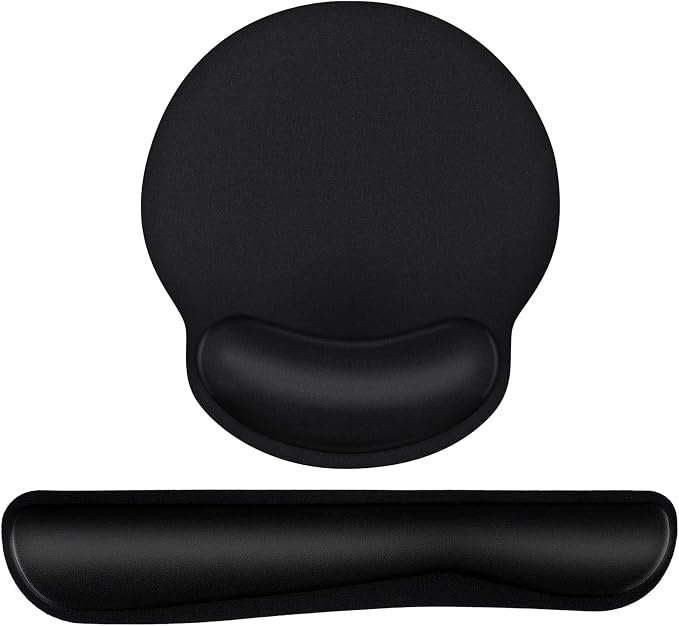 Mouse Pad and Keyboard Wrist Rest- Ergonomic Wrist Rest for Computer Keyboard and Mouse Pad, Memory Foam Wrist Support for Comfy Typing, Ideal for Laptop, Office, Gaming