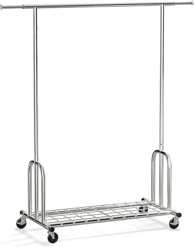 TigerParty Heavy Duty Clothes Rack,Load 600 LBS,Metal Garment Rack,Standing Rolling,Clothing Rack for Hanging Clothes,Portable Closet Wardrobe Rack for Bedroom Laundry Living Room