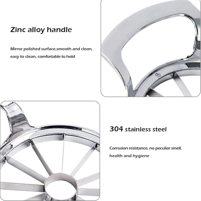 LIIGEMI Apple Slicer,12-Blade Extra Large Apple Corer, Heavy Duty Stainless Steel Apple Cutter and Divider,Easy to Use, Time-Saving.
