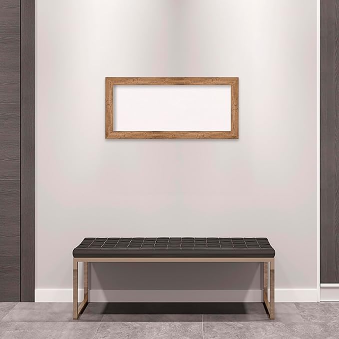 Amanti Art White Cork Board for Wall, 16x34 Vision Board with Brown Wood Frame, Medium Corkboard Office Decor for Home Organization, Rustic Farmhouse Corkboard Pinboard to display items for home