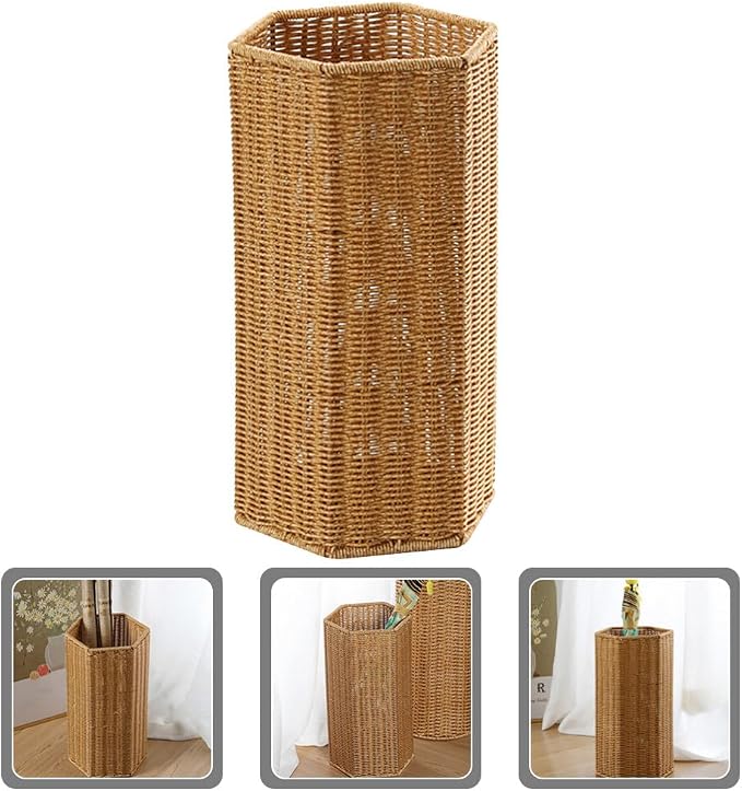 ABOOFAN Rattan Umbrella Stand Umbrella Holder Woven Umbrella Stand Basket Sturdy, Walking Sticks, Canes, Entryway, Mudroom, Office