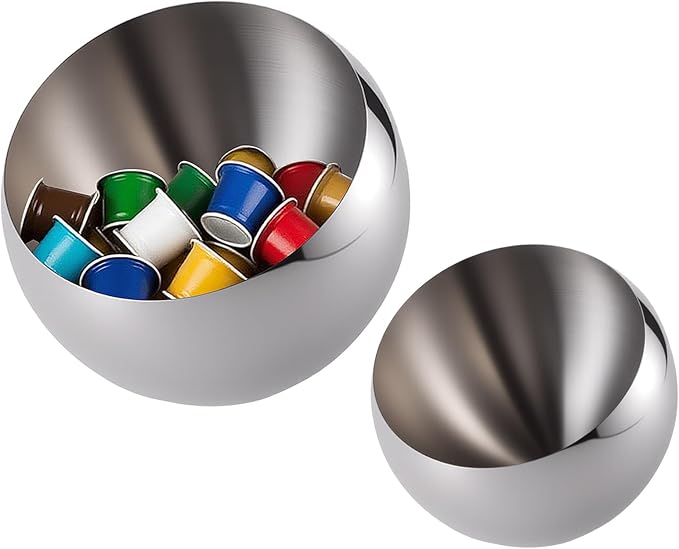 Large Capacity Coffee Pod Holder – Stainless Steel Pod Organizer and Holder | Stylish Coffee Bar Accessories & Countertop Storage (Silver, M+L)