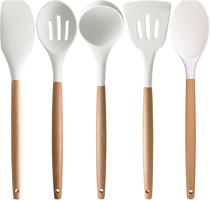 TTVOVO Cooking Utensils Set, White 5Pcs