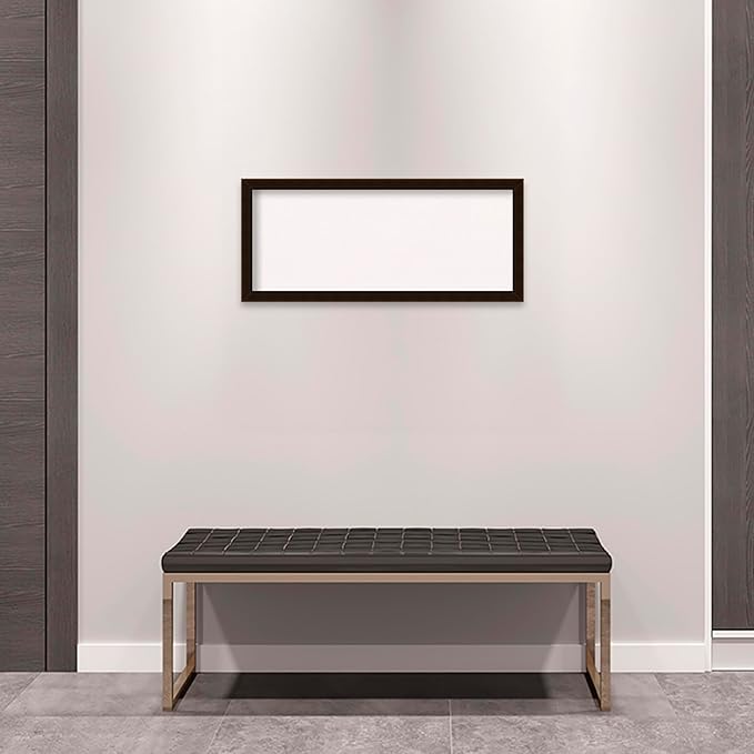 Amanti Art White Cork Board for Wall, 14x32 Vision Board with Brown Wood Frame, Medium Corkboard Office Decor for Home Organization, Rustic Farmhouse Corkboard Pinboard to display items for home