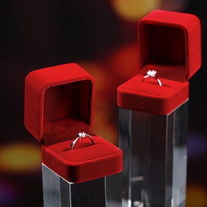 Maitys 48 Pieces Velvet Ring Boxes Bulk for Jewelry Display Wedding Engagement Ring Box Jewelry Case Gift Boxes Earring Boxes for Birthday Anniversary Proposal
