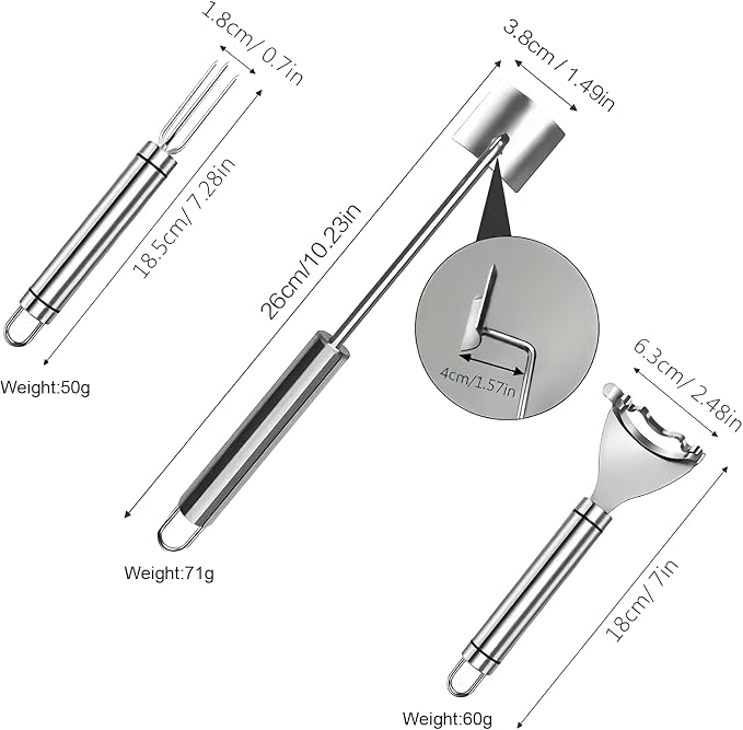 3 Pcs Corn Peeler, Stripper and Holder Set, Stainless Steel Corn Kernel Remover Tool Kit for Corn on the Cob