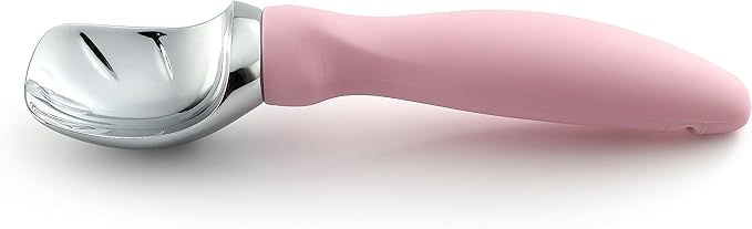 Spring Chef Ice Cream Scoop with Soft Grip Handle, Professional Heavy Duty Sturdy Scooper, Premium Kitchen Tool for Cookie Dough, Gelato, Sorbet, Pink Lemonade