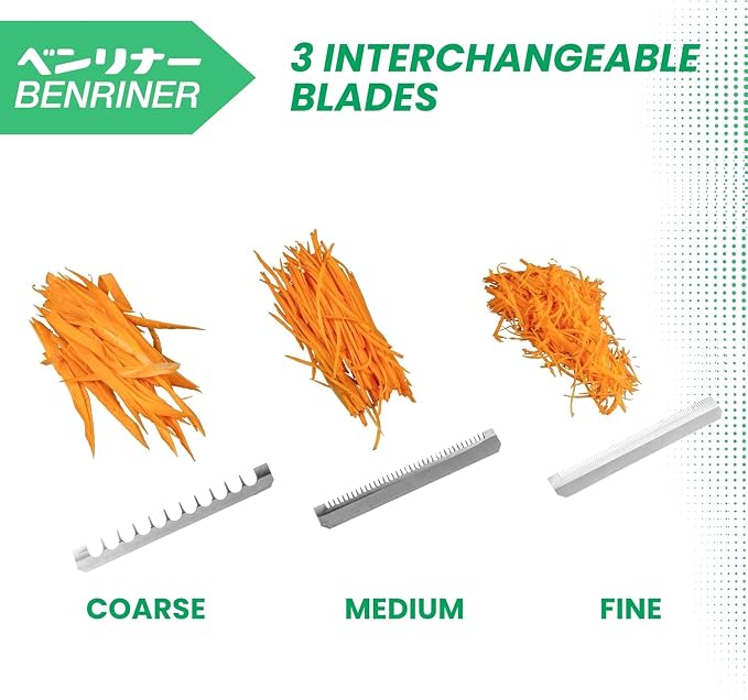 Benriner Mandoline Super Slicer, with 4 Japanese Stainless Steel Blades, BPA Free, 14.5 x 5.25-Inches, Official US Version with Authentic Retail Packaging