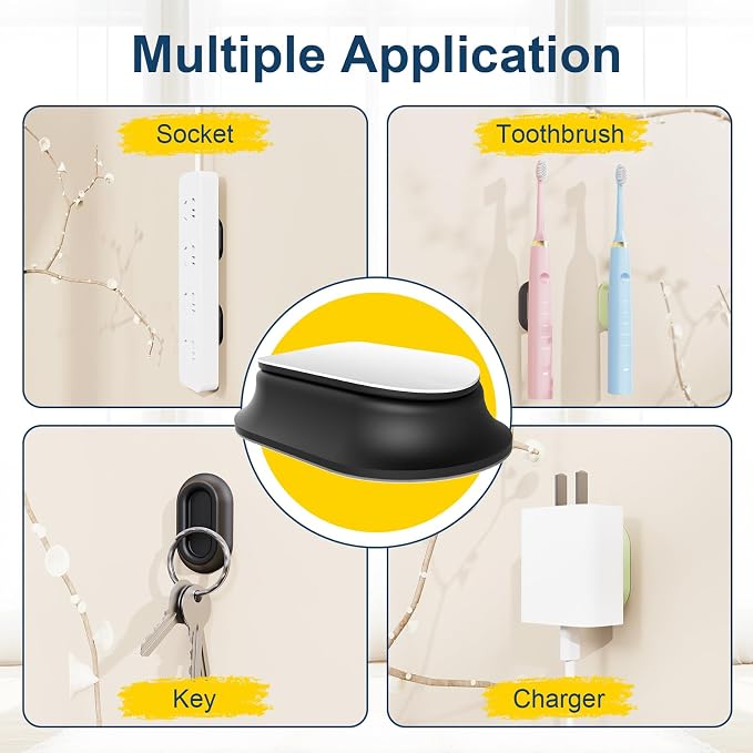 Magnetic Remote Control Holder Self-Adhesive Wall Mount, 6 Pack Upgraded Silicone Organizer Storage Wall Holder for Home Office TV, Fan and Air Conditioner Remote Control