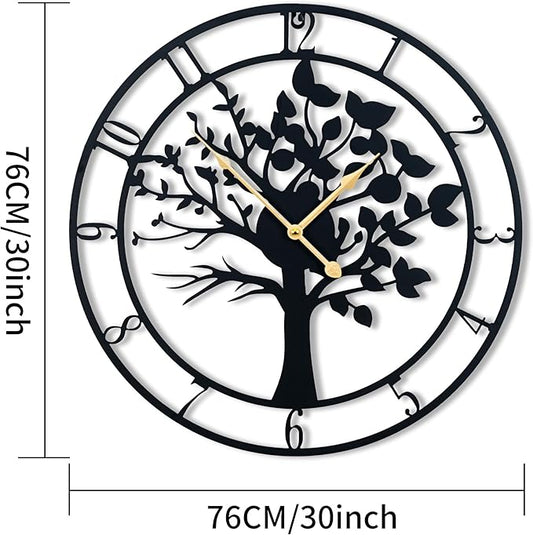 Blorple 30inch/76cm Extra Large Tree of Life Wall Clocks for Living Room Decor,Bedroom,Battery Operated,Metal,Decorative,Analog,Silent,Non Ticking Wall Clock,Room Wall Decor (Tree of Life, 30 inches)