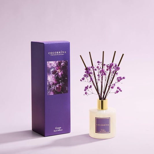 COCORRΓNA Reed Diffuser - Grape 6.7 fl oz Reed Diffuser with Sticks, Home Bedrrom Bathroom Shelf Decor